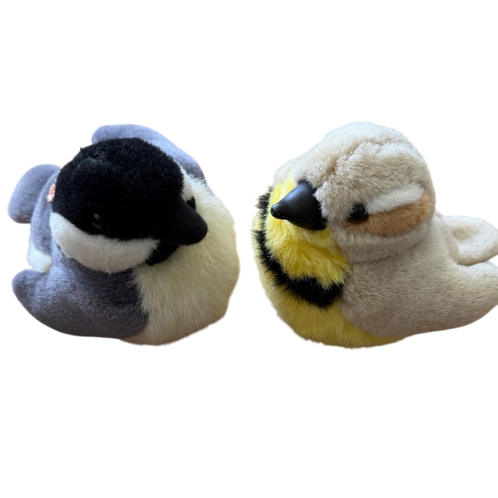 Wild Republic K&M International Plush Bird Set Chickadee Goldfinch Stuffed Toys